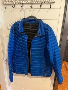 Lands' End Men's Royal Blue Packable Down Puffer Jacket XL